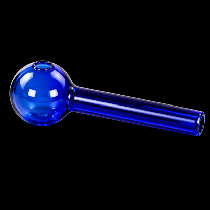 Blue glass pipe on a black background
