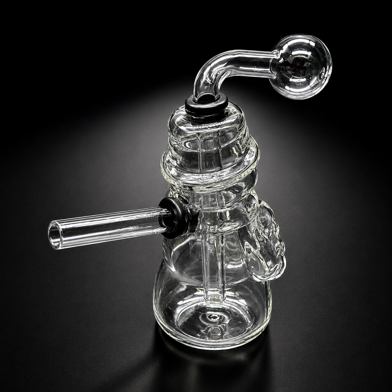 6” Snowman Glass Oil Burner Bubbler back view 