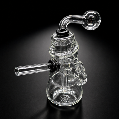 6” Snowman Glass Oil Burner Bubbler back view 