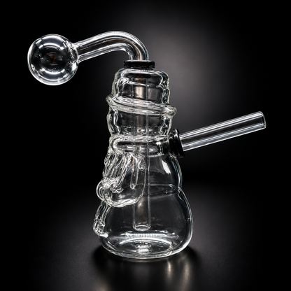 6” Snowman Glass Oil Burner Bubbler side view 