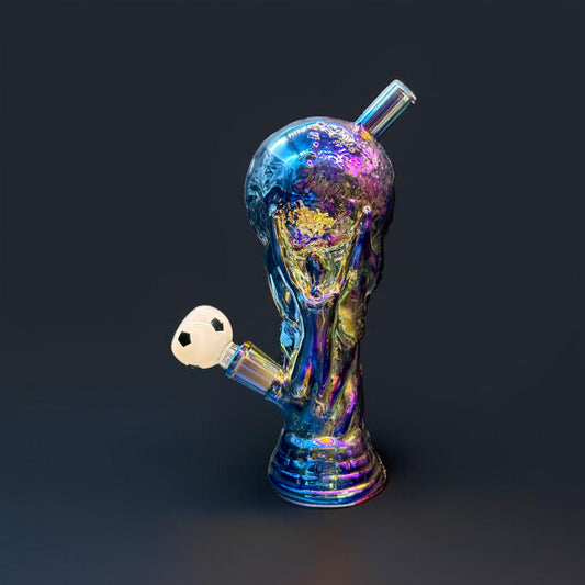 7.5” Trophy Style Glass Bong – Unique Water Pipe blue color 