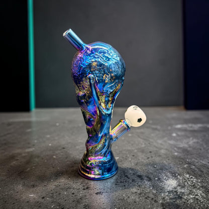 7.5” Trophy Style Glass Bong – Unique Water Pipe back side view 