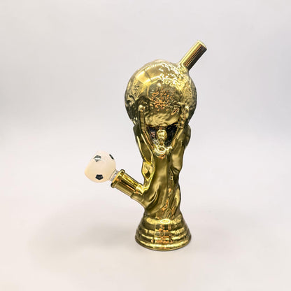 7.5” Trophy Style Glass Bong – Unique Water Pipe gold color 