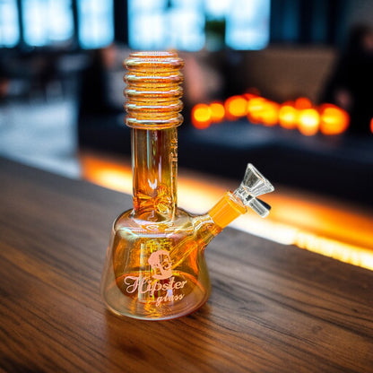 7 inch Hipster Beaker Glass Bong – Gold