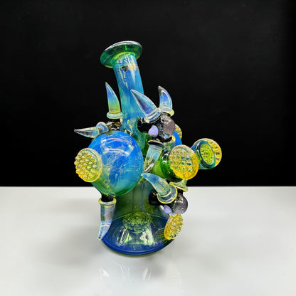 Unique Hand Blown Glass Water Pipe front 