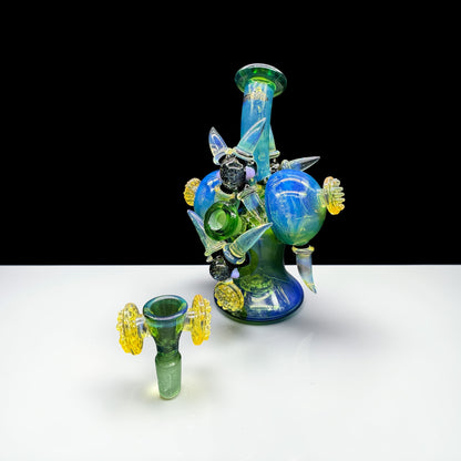 Unique Hand Blown Glass Water Pipe slide removed