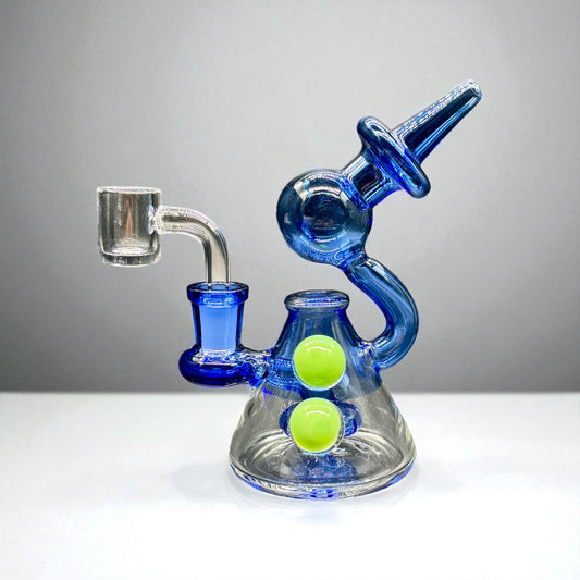 Alpha Mini Dab Rig 5” with Quartz Banger blue 
