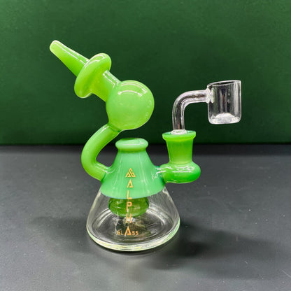 Alpha Mini Dab Rig 5” – Hand-Blown Glass Water Pipe with 14mm Quartz Banger