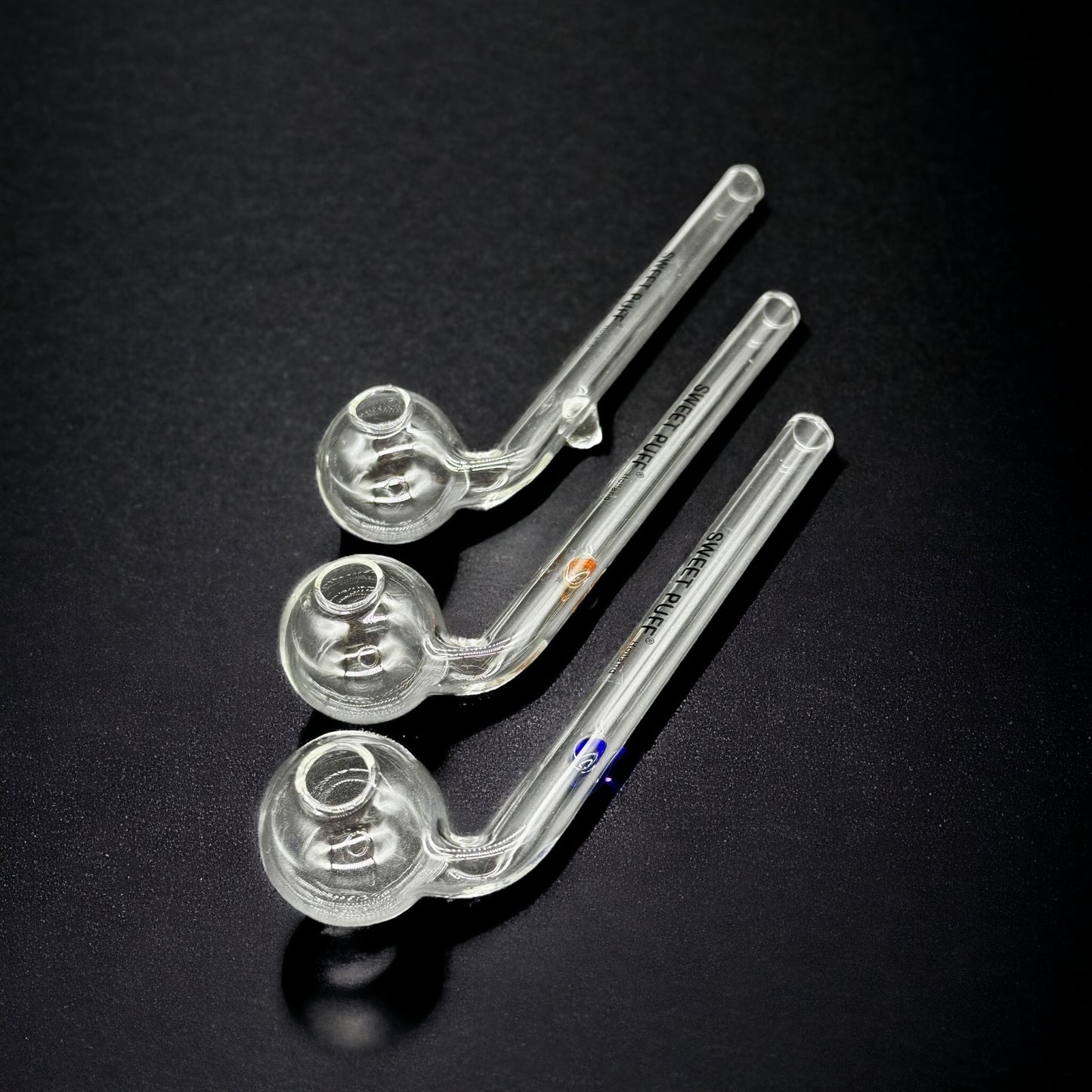 Bent Shape Sweet Puff Oil Burner Glass Pipe - Premium Pyrex 