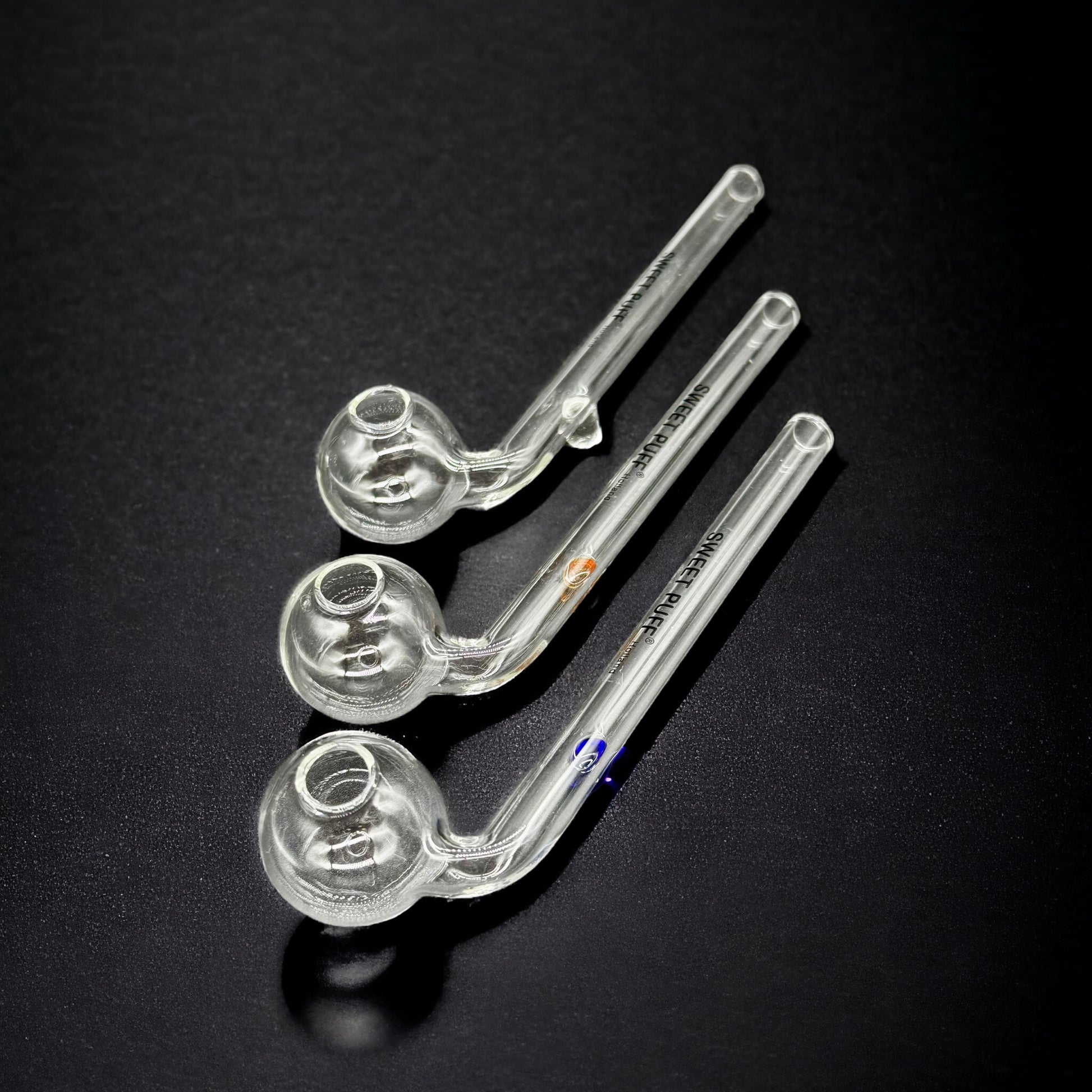 Bent Shape Sweet Puff Oil Burner Glass Pipe - Premium Pyrex 
