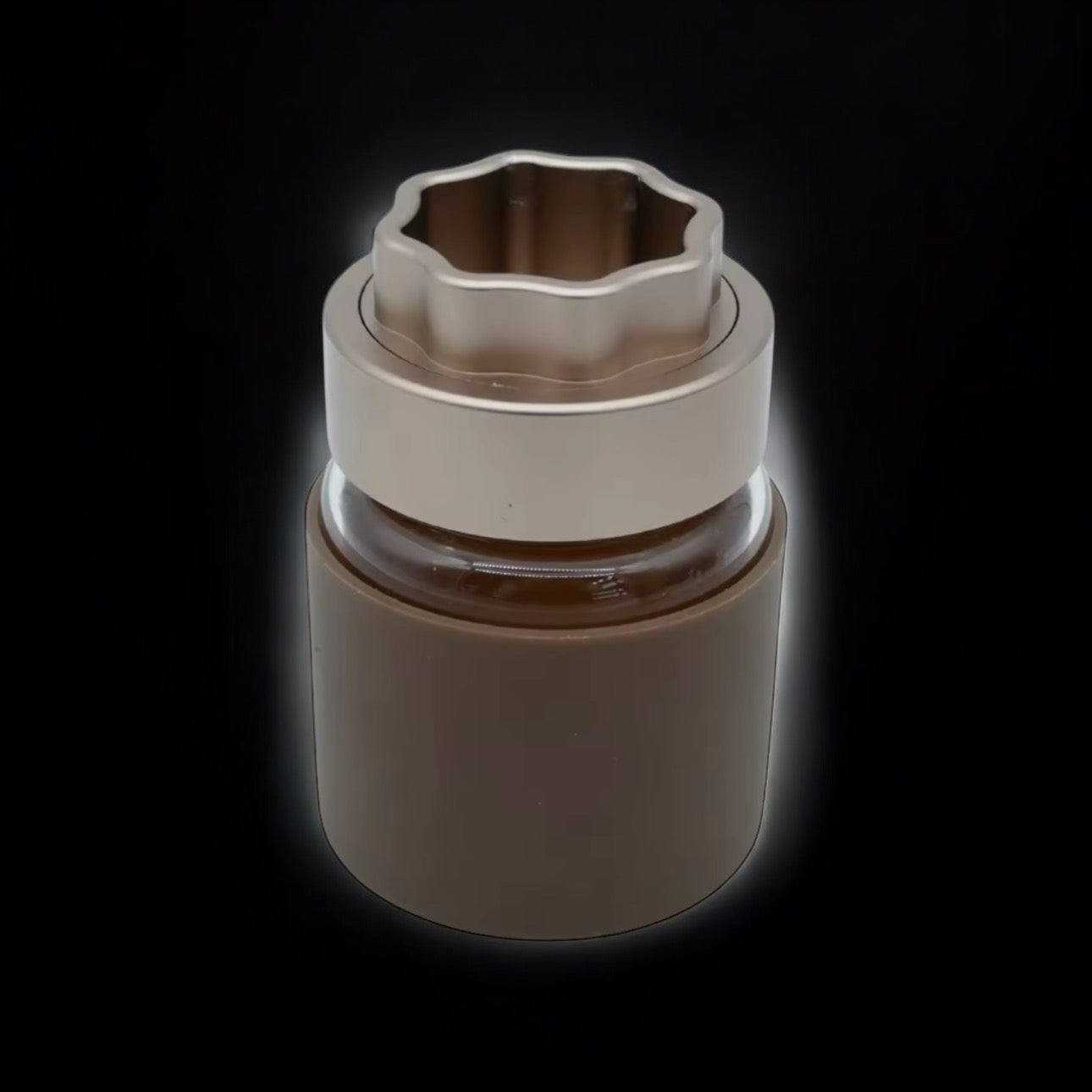 brown color 2 in 1 glass jar and grinder 