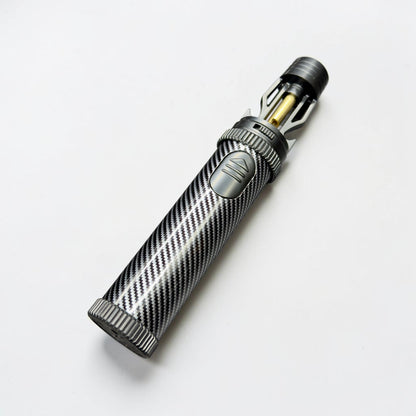 torch lighter with carbon fiber design on a white background