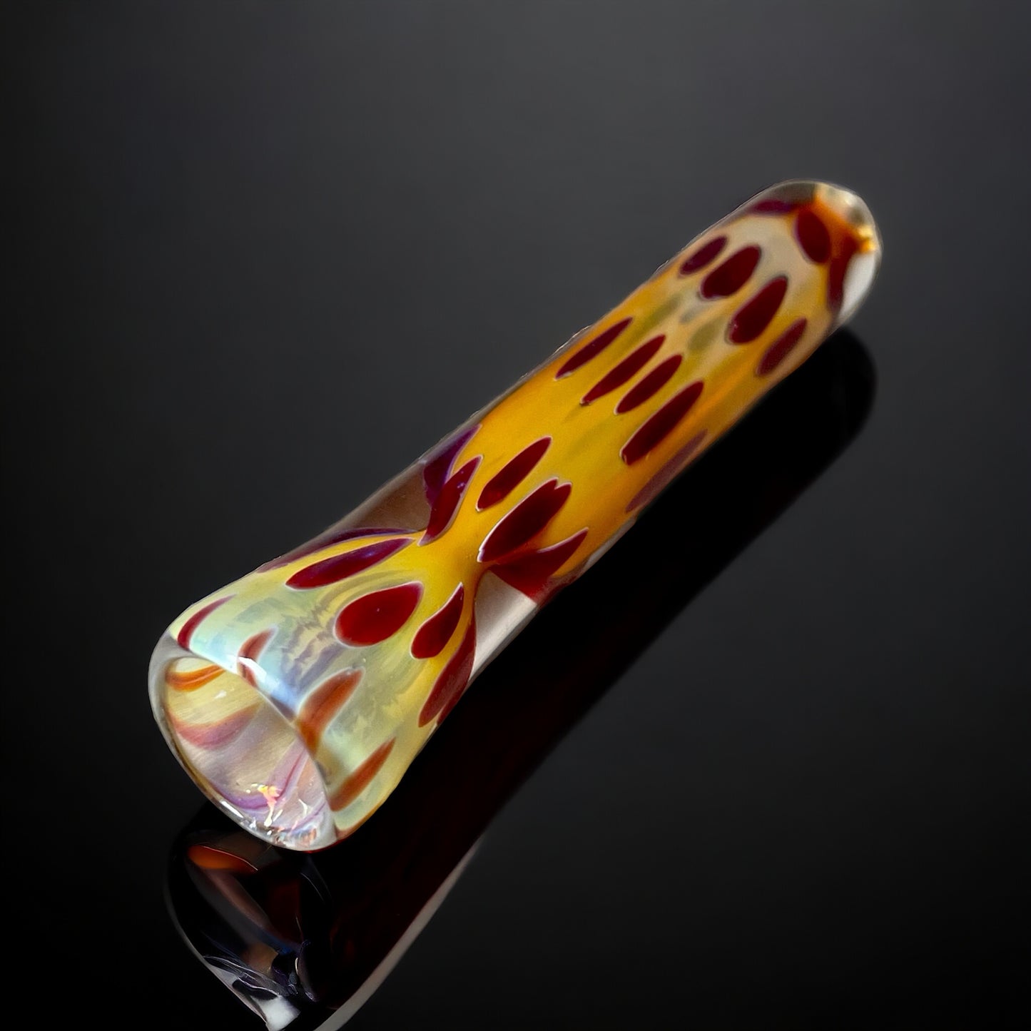 Color Design Chillum Glass Pipe red color 