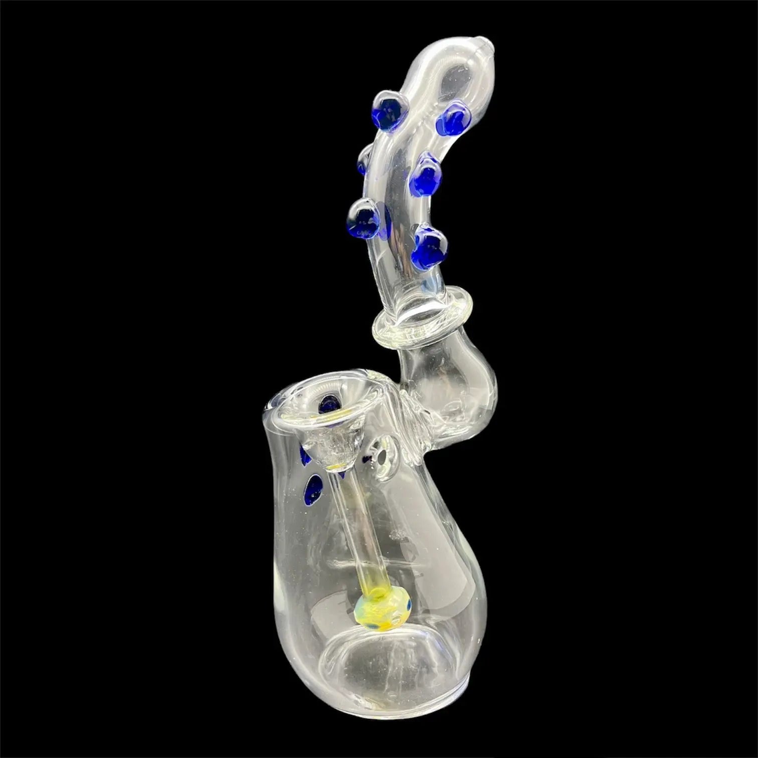 glass bubblers with blue colored