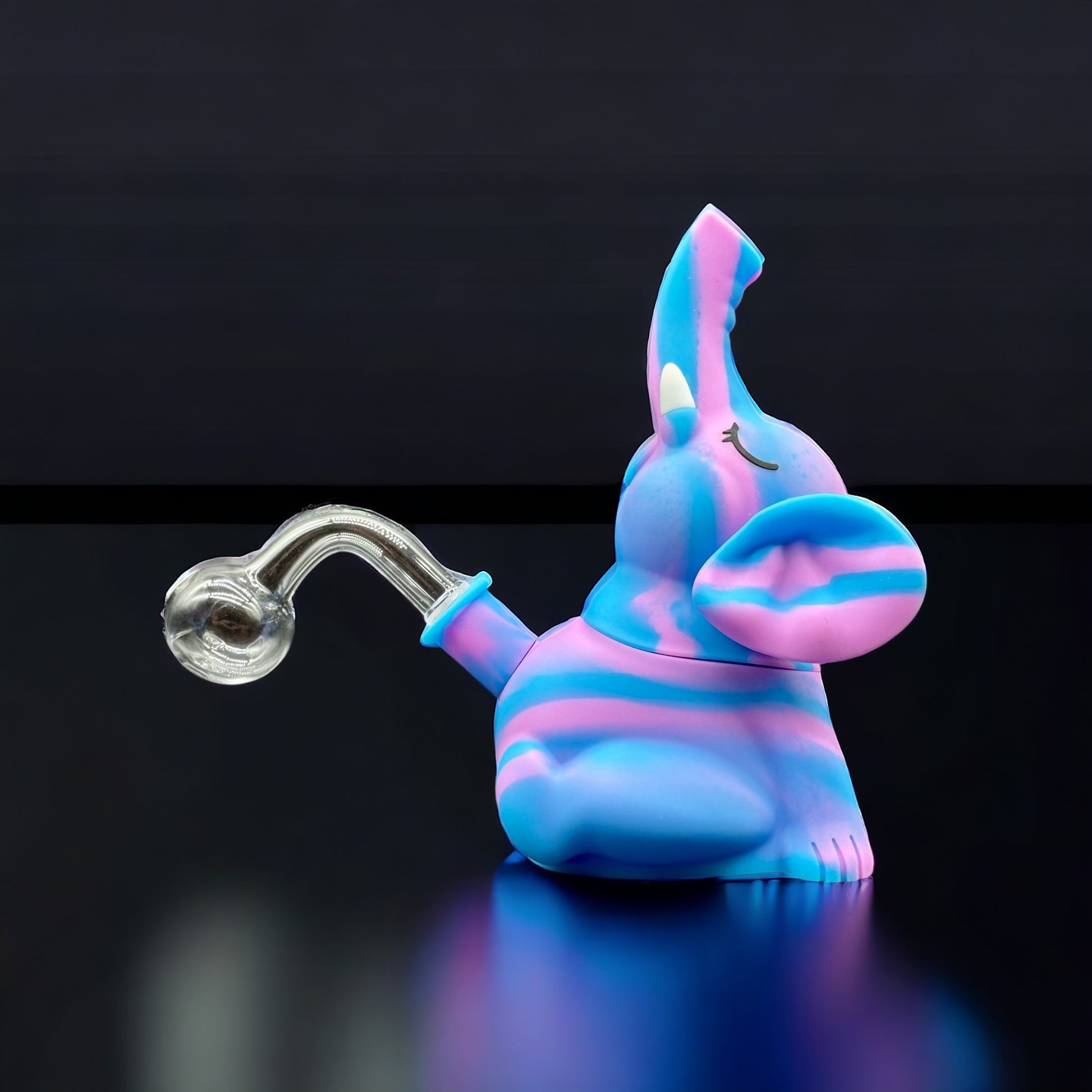 Cute Silicone Elephant Oil Burner Bubbler purple 