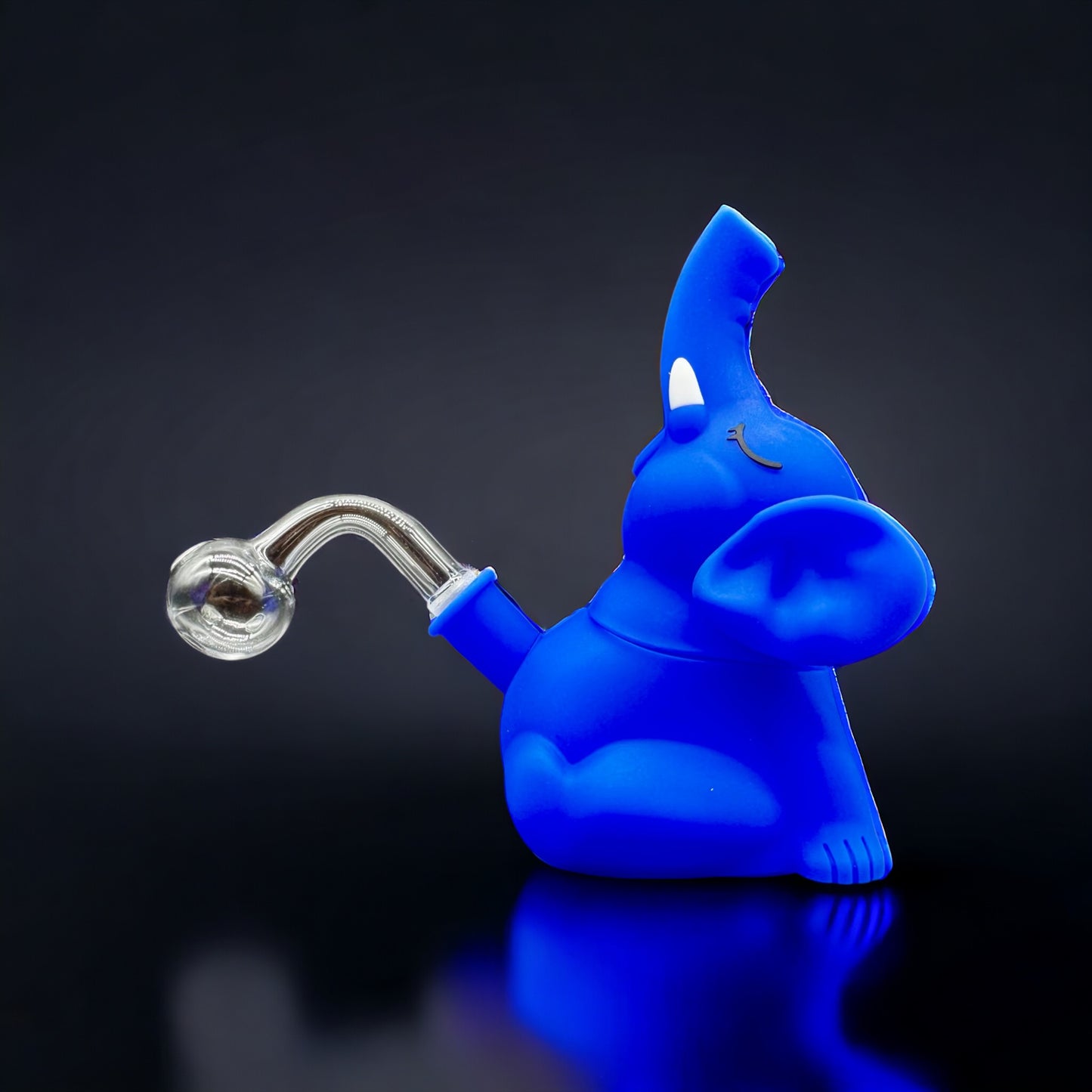 Cute Silicone Elephant Oil Burner Bubbler blue color 