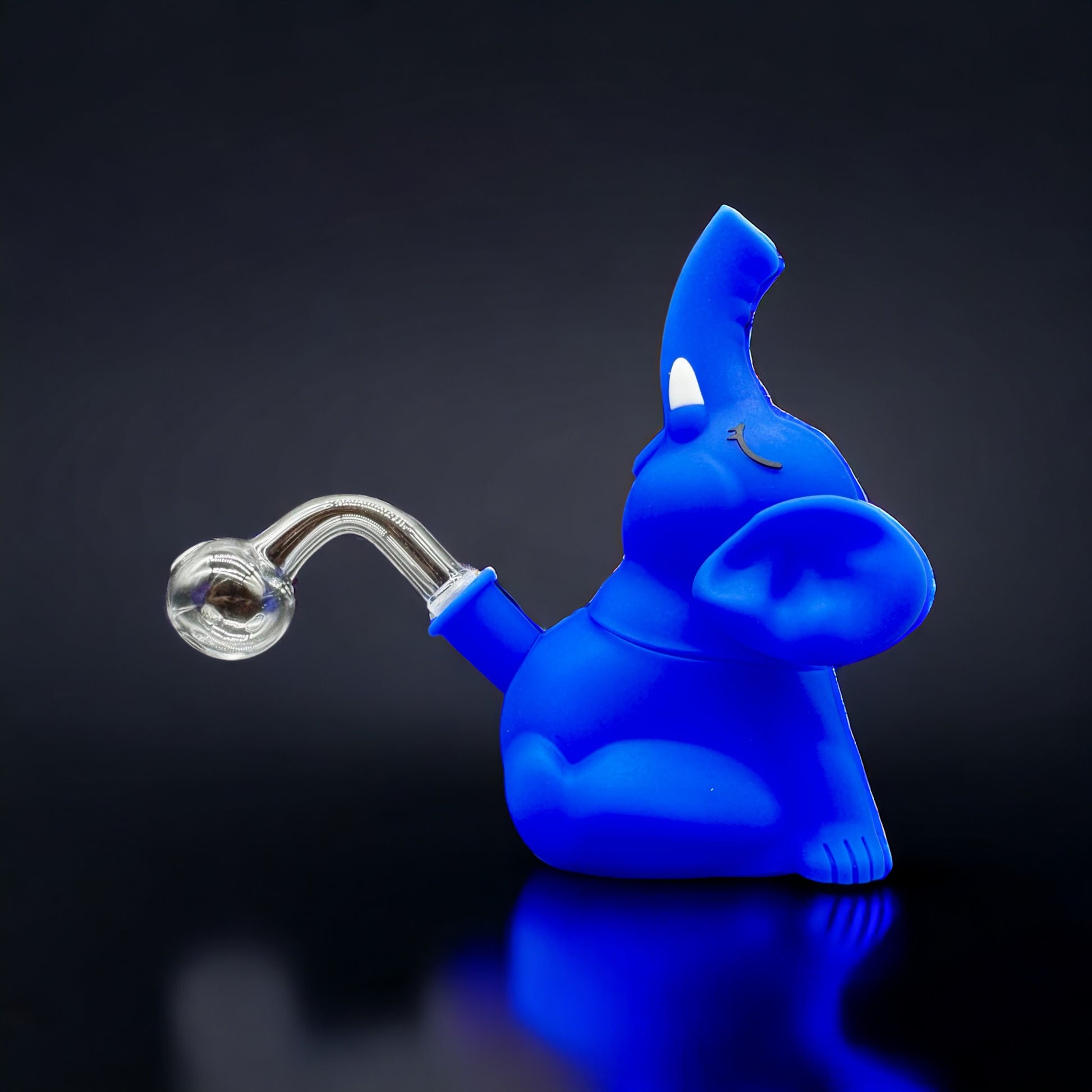 Cute Silicone Elephant Oil Burner Bubbler blue color 