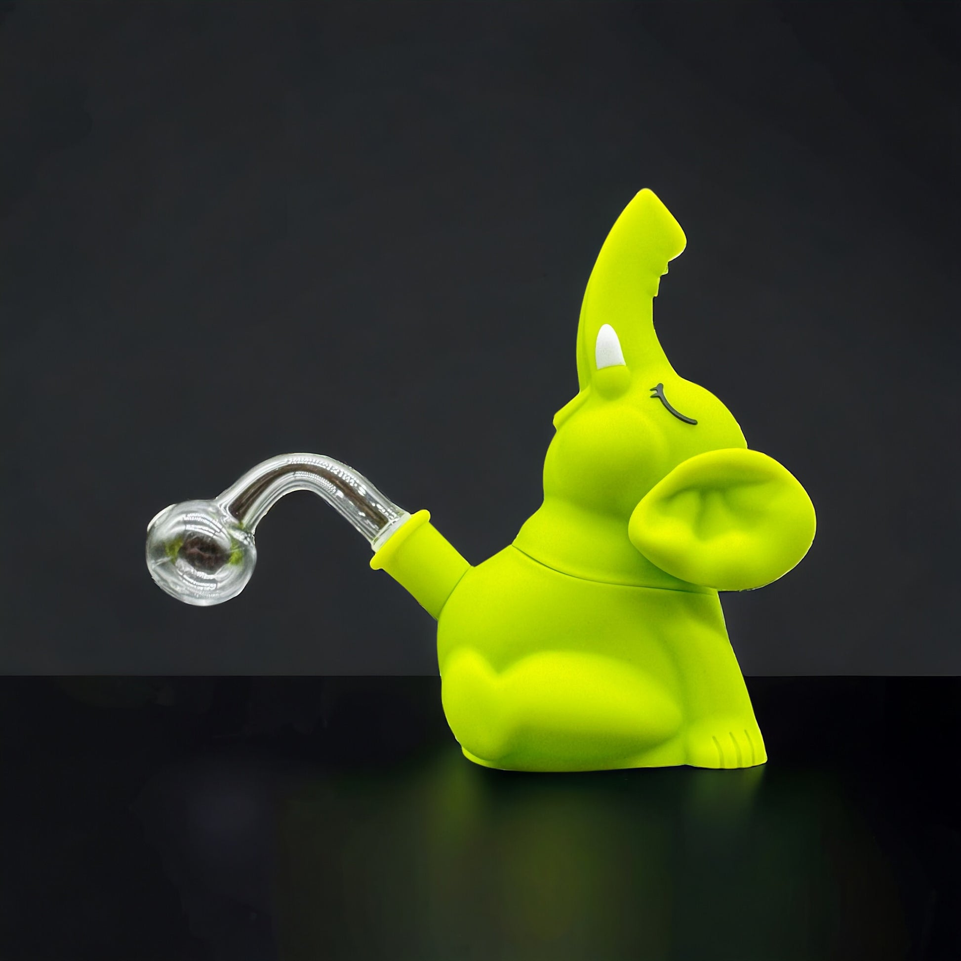 Cute Silicone Elephant Oil Burner Bubbler lime color 