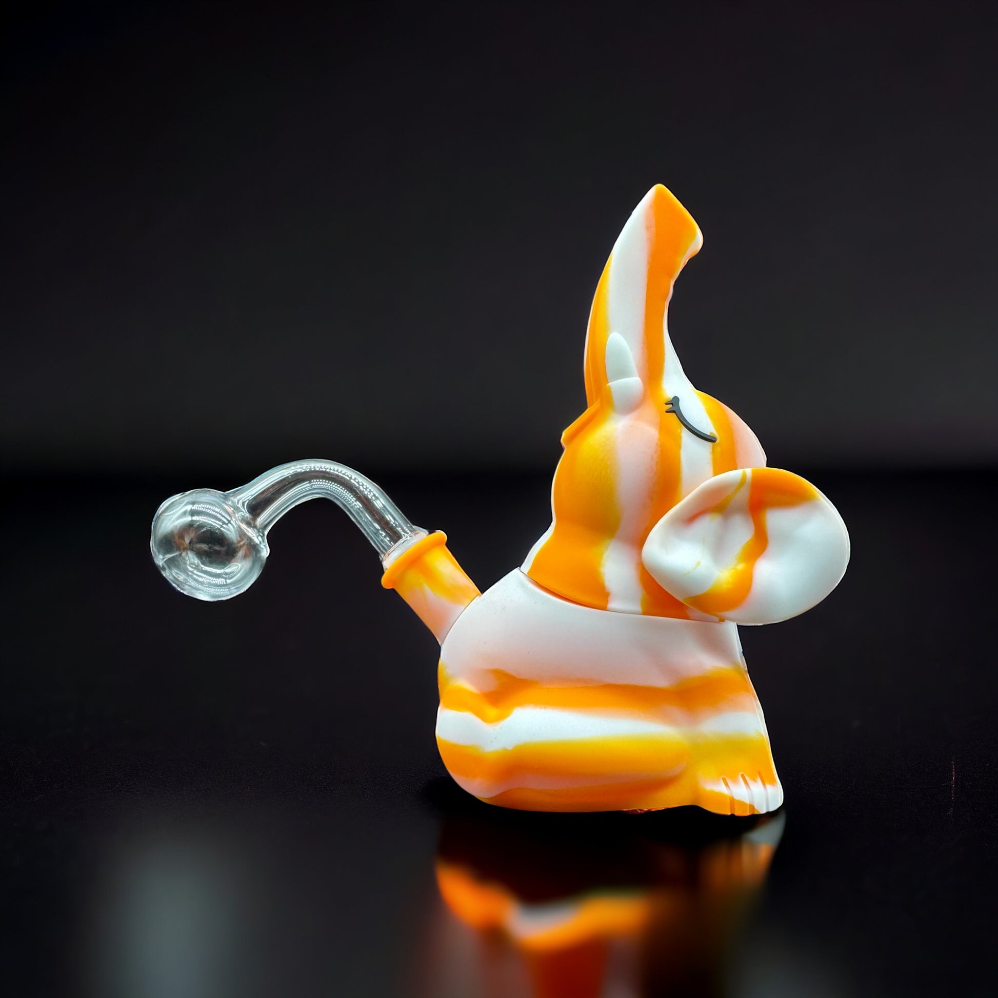 Cute Silicone Elephant Oil Burner Bubbler orange color 