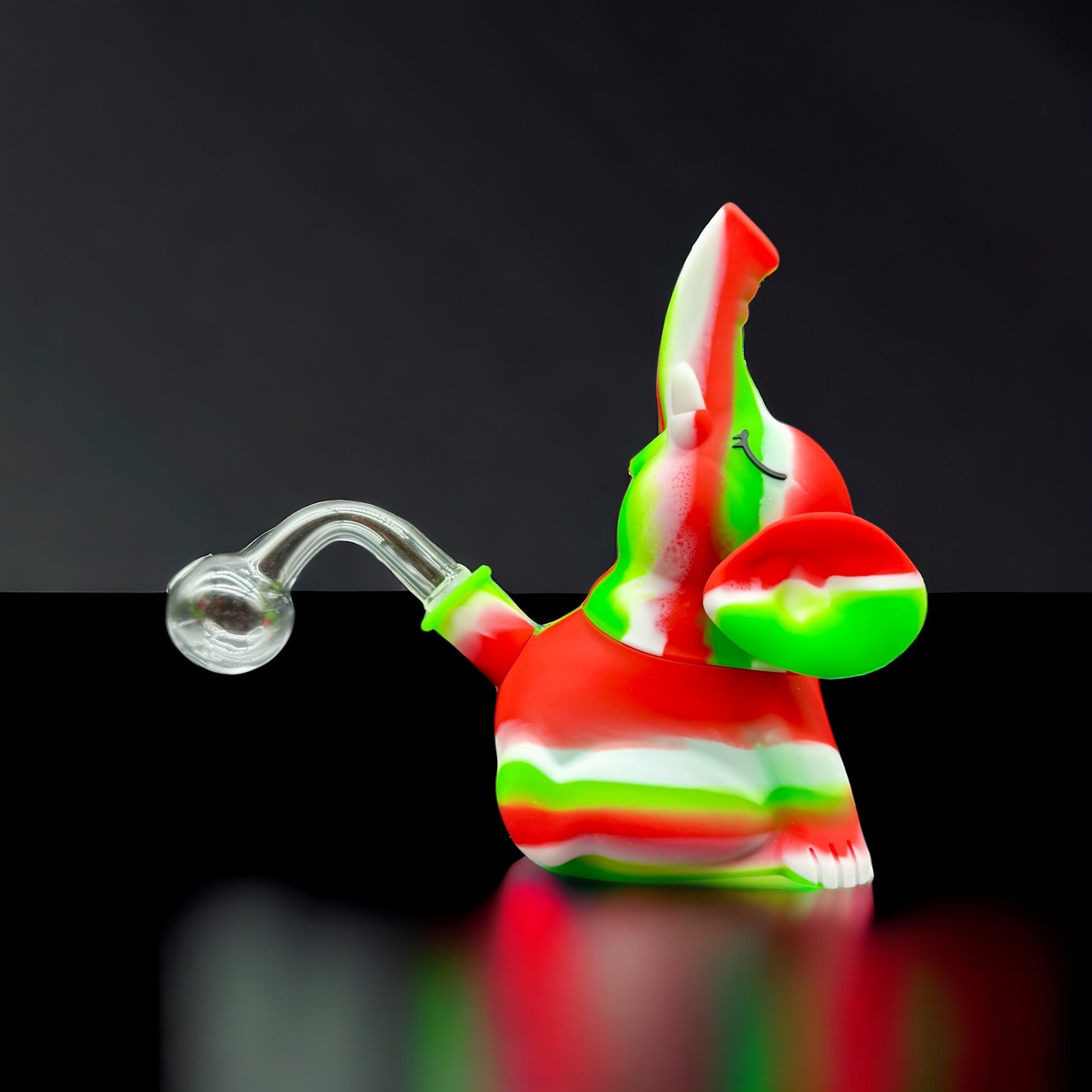 Cute Silicone Elephant Oil Burner Bubbler rasta color 