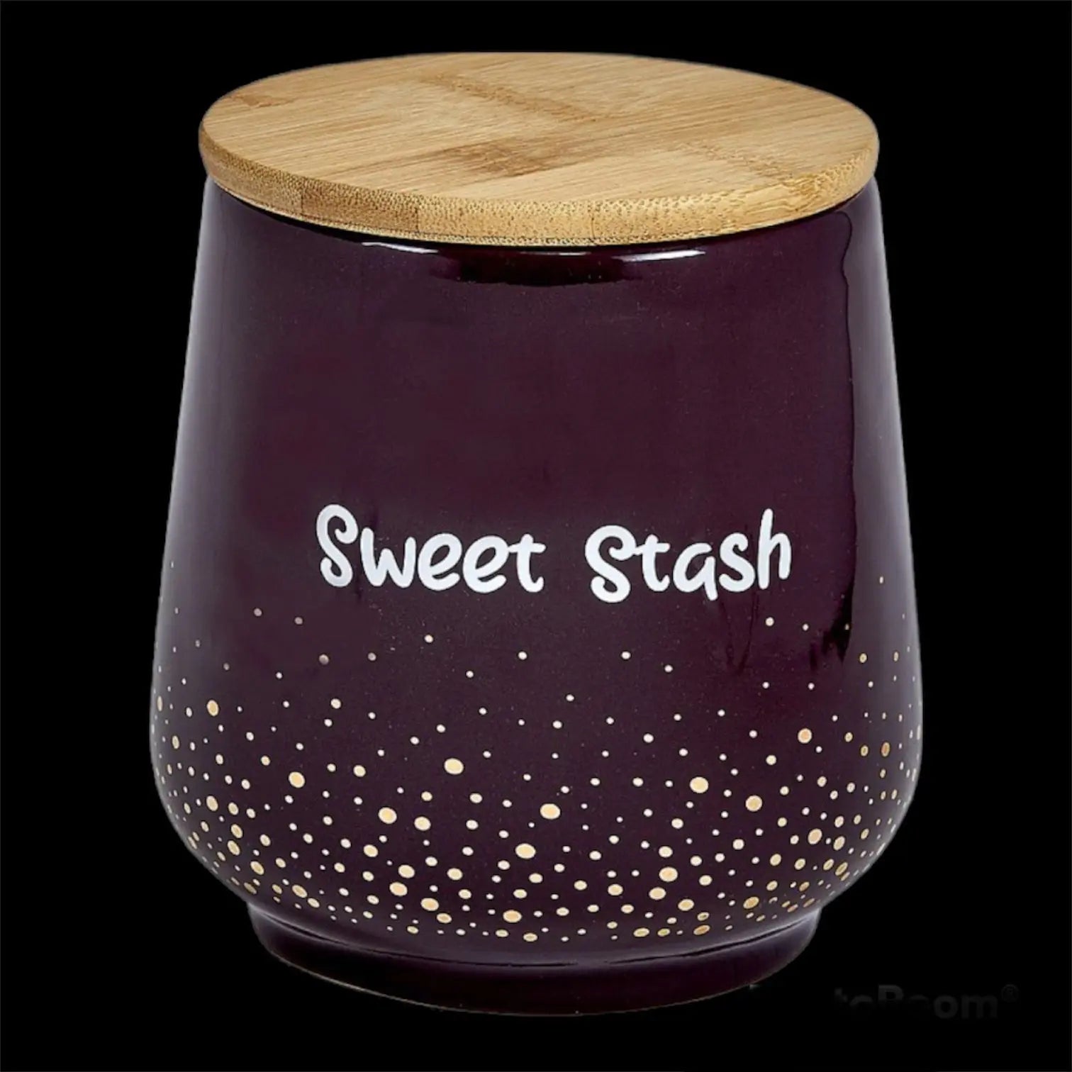 DELUXE CANISTER STASH JAR - GOLD DOTS - SWEET STASH - LARGE