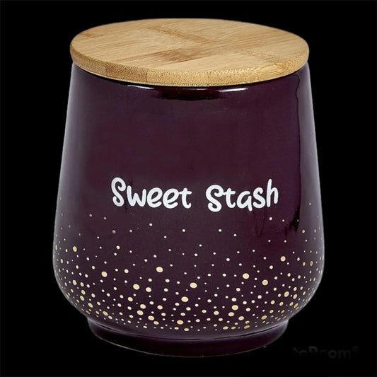 DELUXE CANISTER STASH JAR - GOLD DOTS - SWEET STASH - LARGE