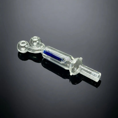 Double Head Thick Clear Glass with Color Tube Inside Oil Burner Pipes blue color 