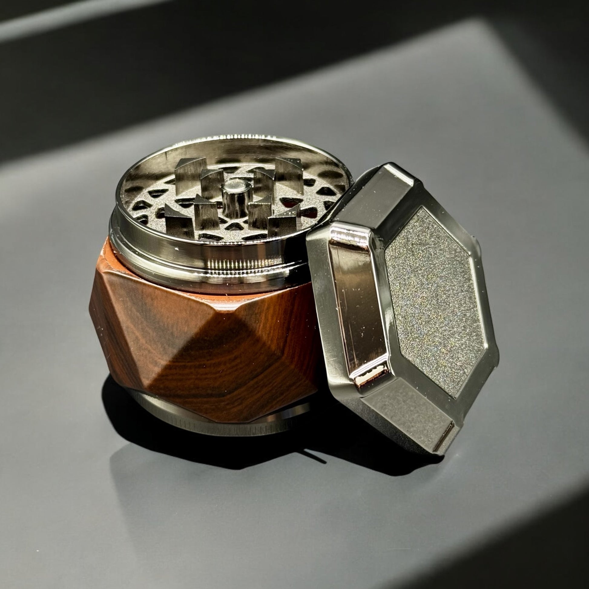 Erliao Wood Grain Zinc Alloy Herb Grinder