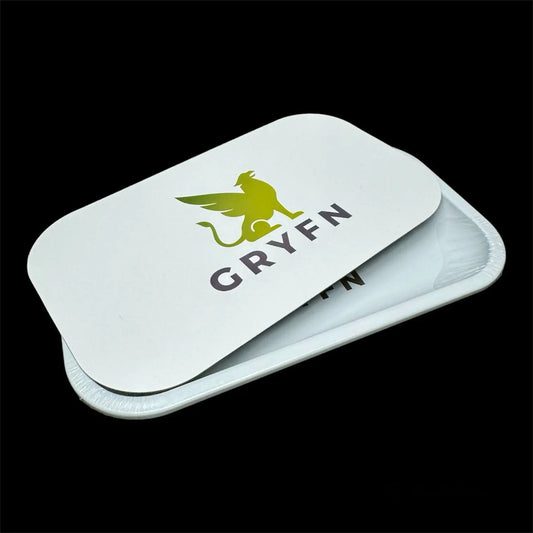 GRYFN White Rolling Trays with Magnetic Lid UniqueSmokeShop