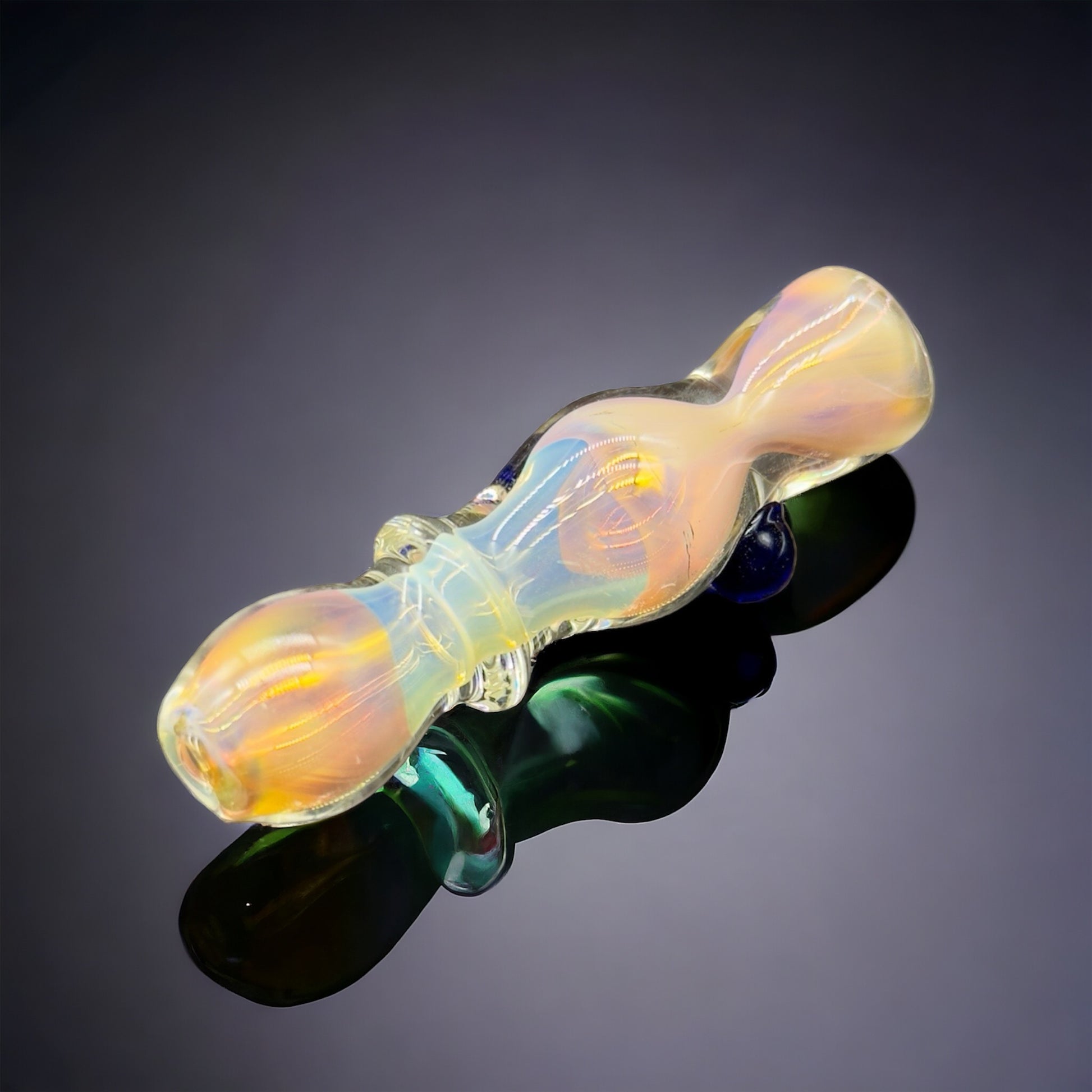 Golden Fumed Glass Chillum Pipes UniqueSmokeShop