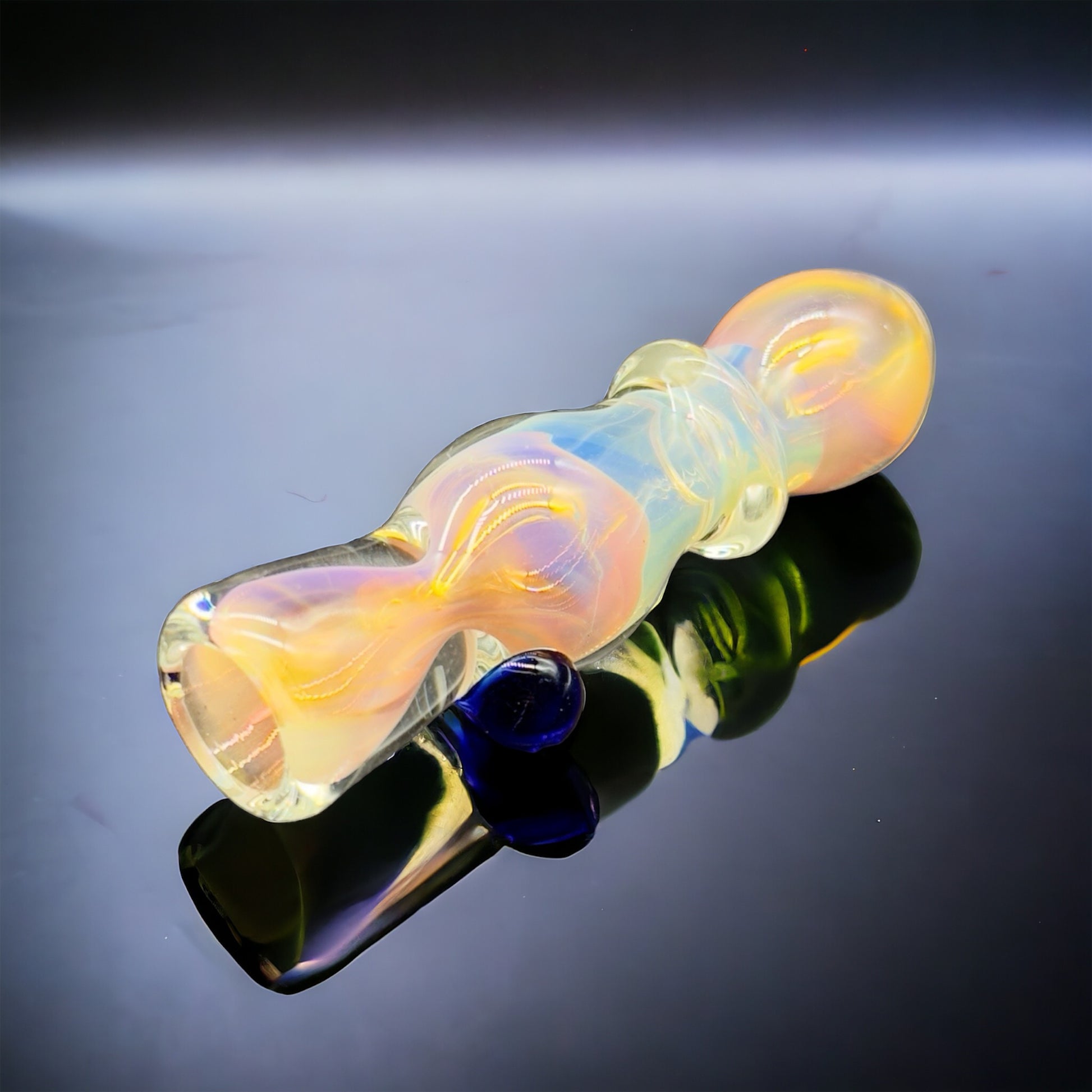 Golden Fumed Glass Chillum Pipes UniqueSmokeShop