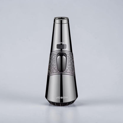 Silver and black handheld device with 'JOBON' branding on a light gray background
