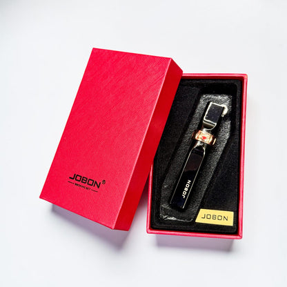 Keychain with 'JOBON' branding in a red box on a white background