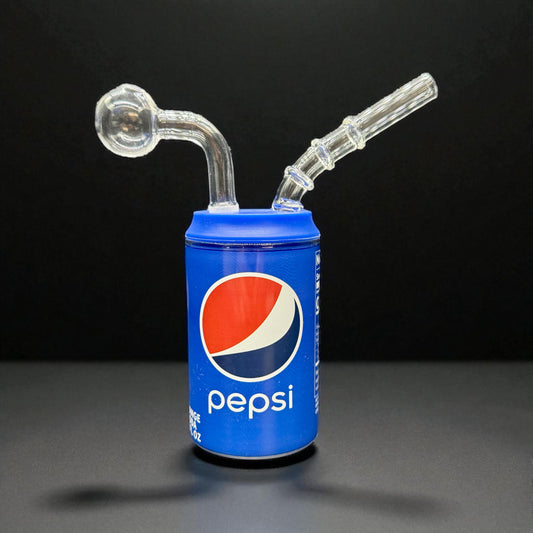 Mini Soda Can Oil Burner Bubbler blue color 