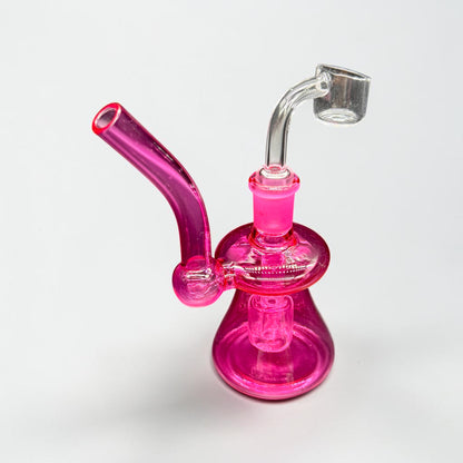 Pink glass water pipe on a white background