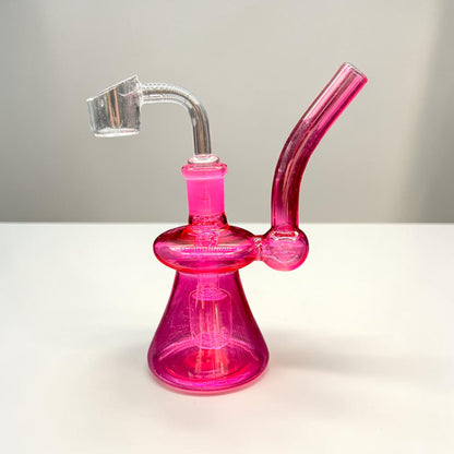Pink glass water pipe on a white background
