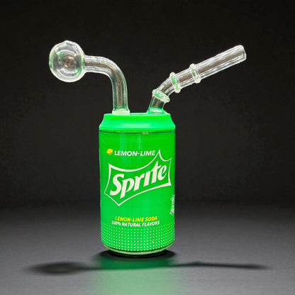 Mini Soda Can Oil Burner Bubbler green color 