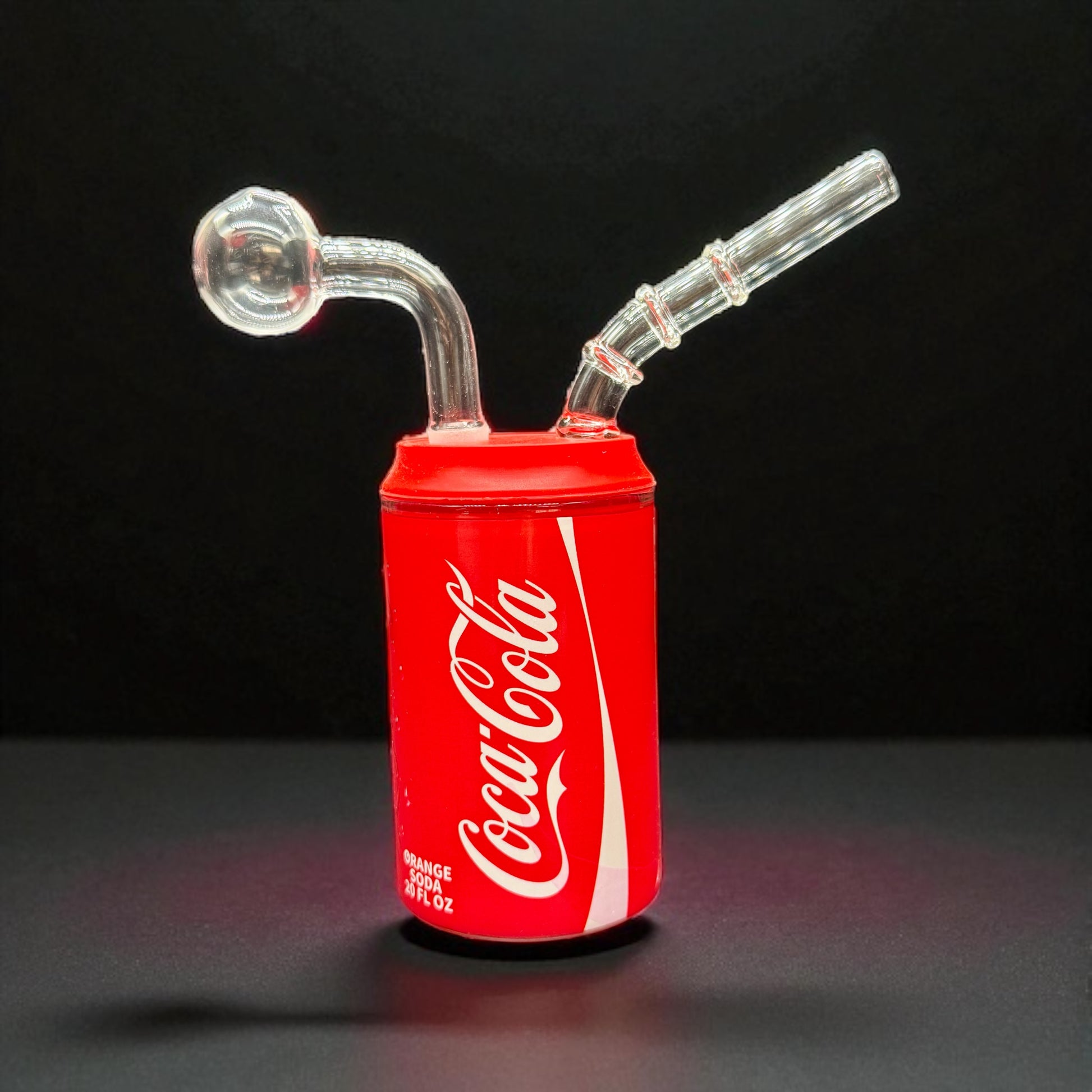 Mini Soda Can Oil Burner Bubbler red color 