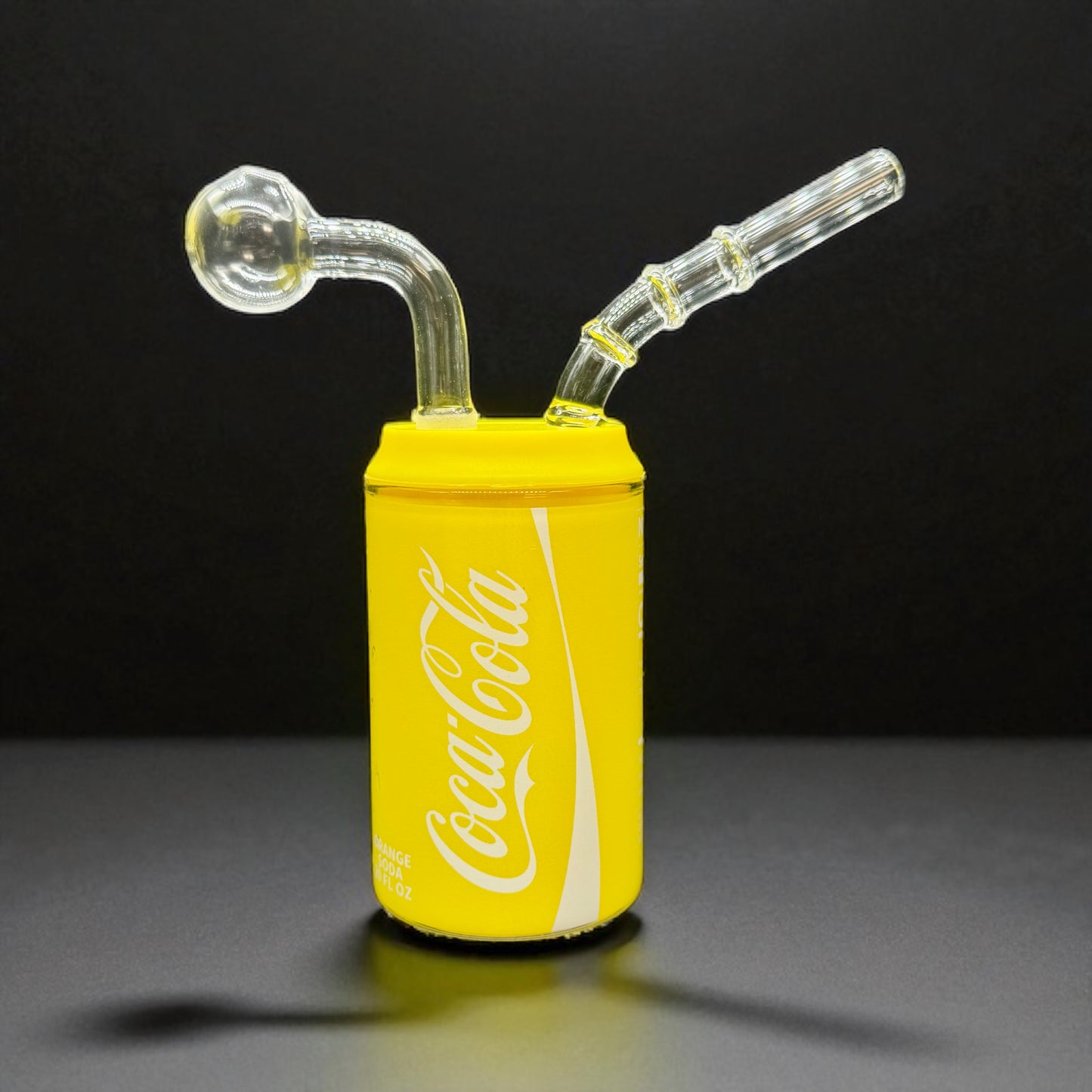 Mini Soda Can Oil Burner Bubbler yellow color 