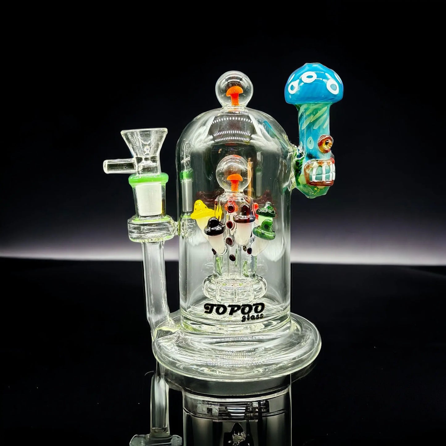 Mushroom Showerhead Rig blue color dry bowl