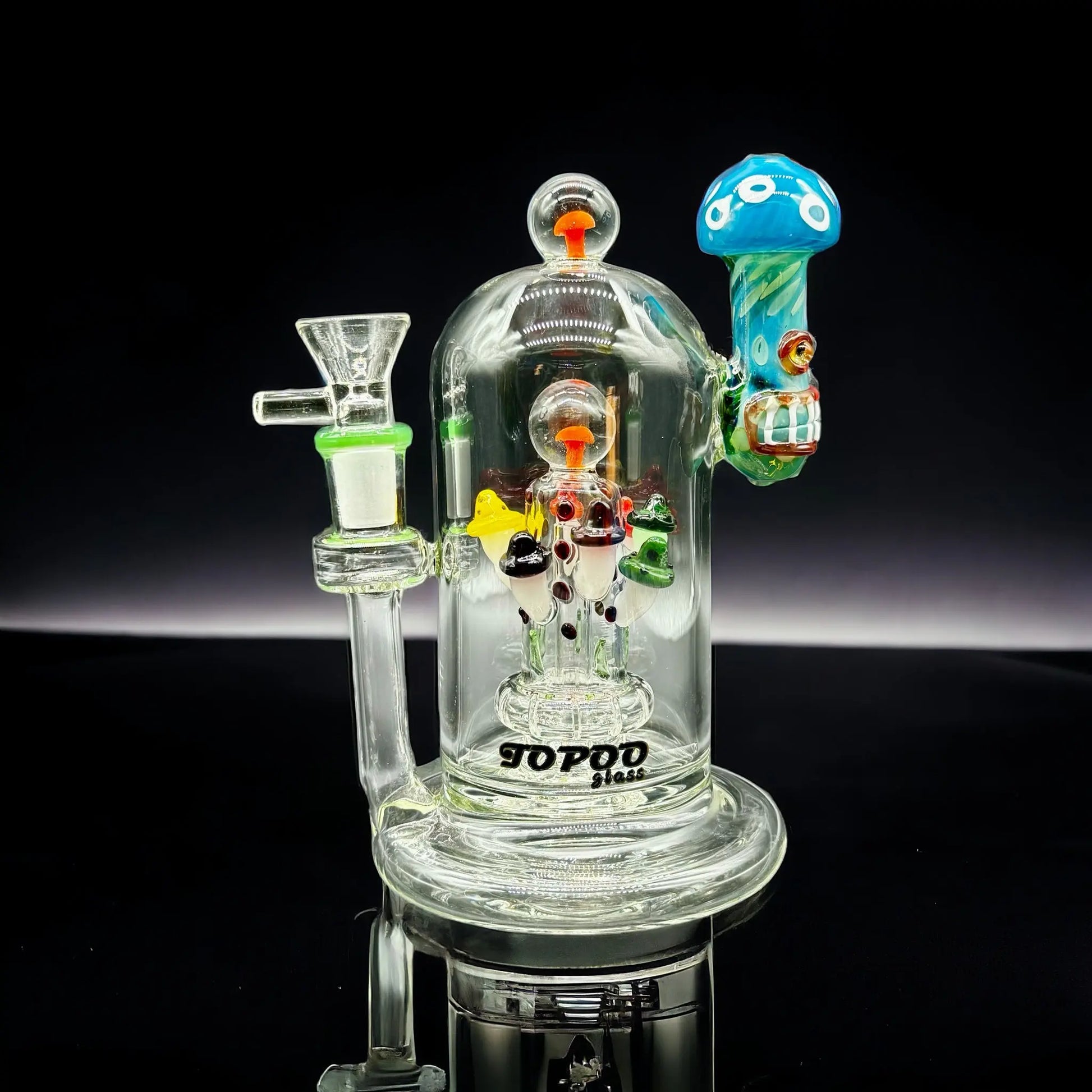 Mushroom Showerhead Rig blue color dry bowl