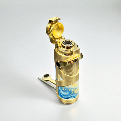 Scorch Torch 61824 – 3.5” Single Flame Heavy-Duty Metal Butane Lighter with Built-In Tools