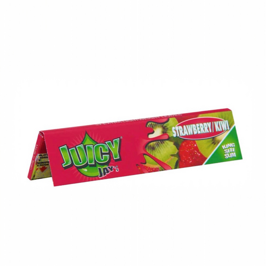Juicy Jay Strawberry Kiwi rolling paper pack on a white background