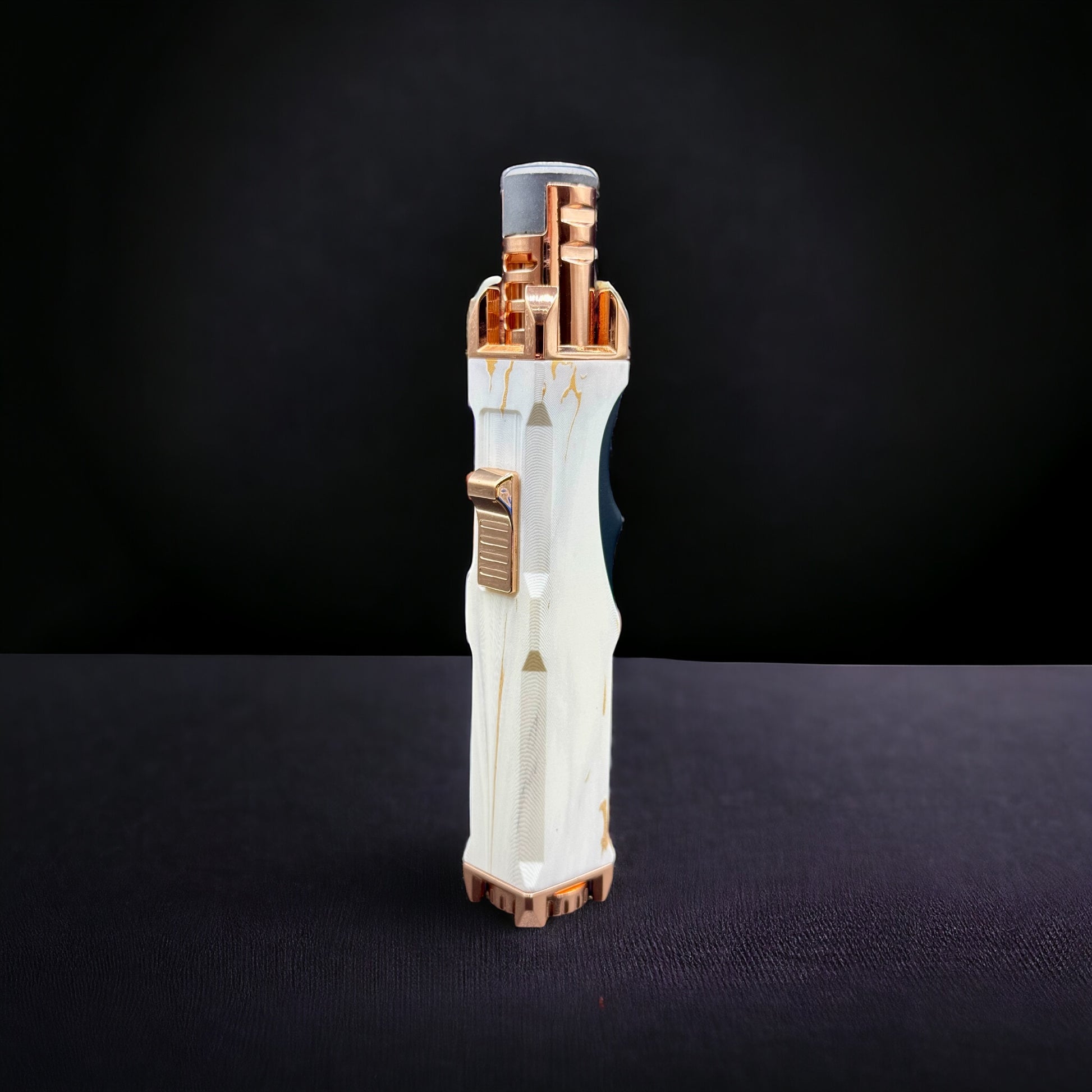Powered Scorch Torch Single Flame Pencil Wind Resistant white gold 