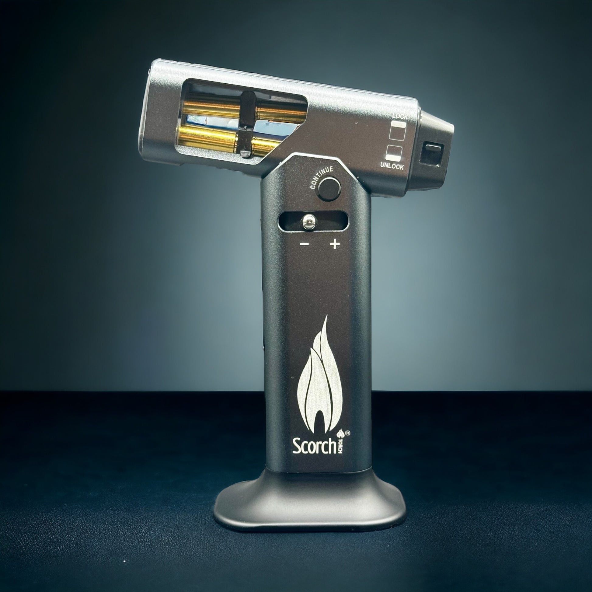 Powerful Scorch Torch Lighter Double Flame gray color 
