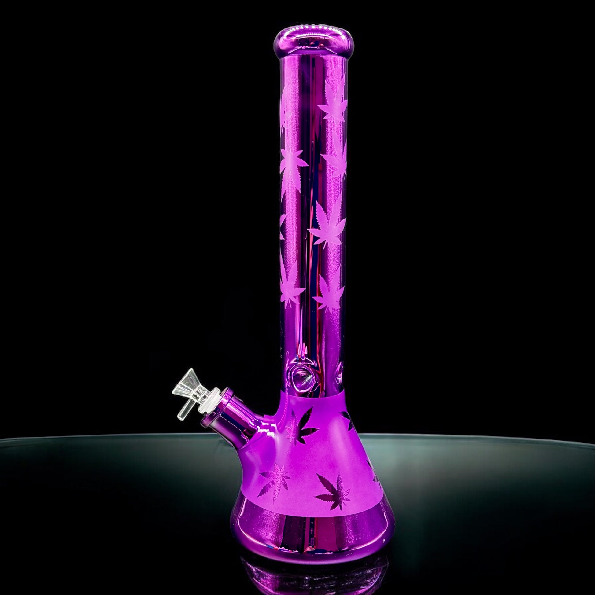 Rainbow Galaxy Beaker with Leaf 16» purple color 