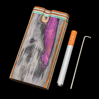 Rainbow Wooden Dugout with One Hitter & Cleaning Poker | Handmade USA