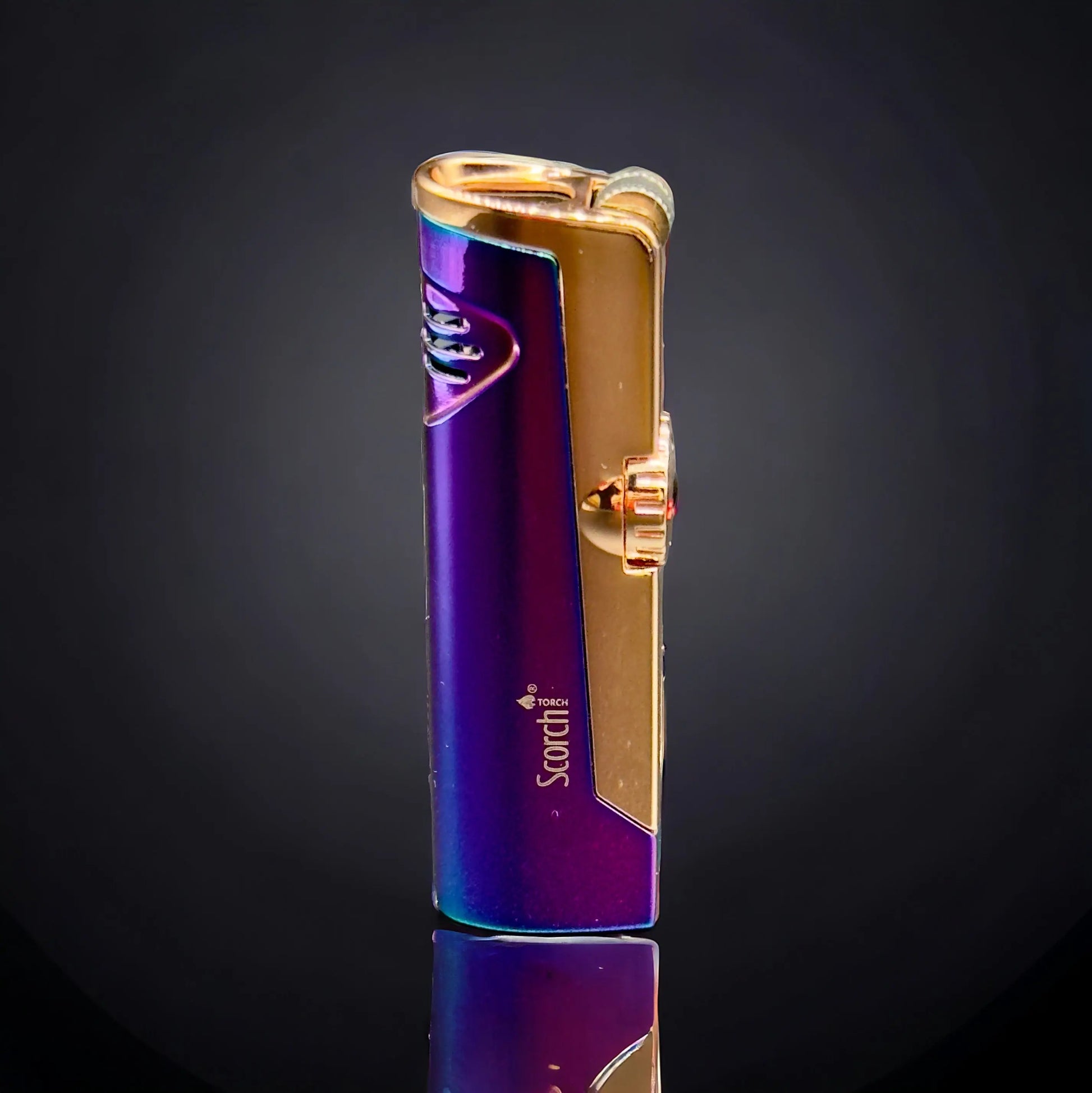 SCORCH TORCH Double Flame Butane Refillable Torch Lighter 61636 rainbow color 