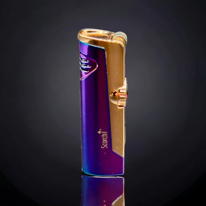 SCORCH TORCH Double Flame Butane Refillable Torch Lighter 61636 rainbow color 