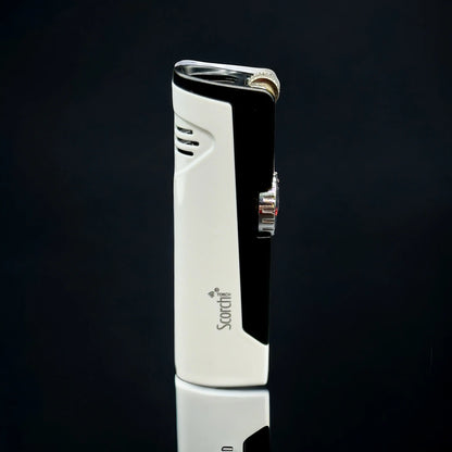 SCORCH TORCH Double Flame Butane Refillable Torch Lighter 61636 white color 